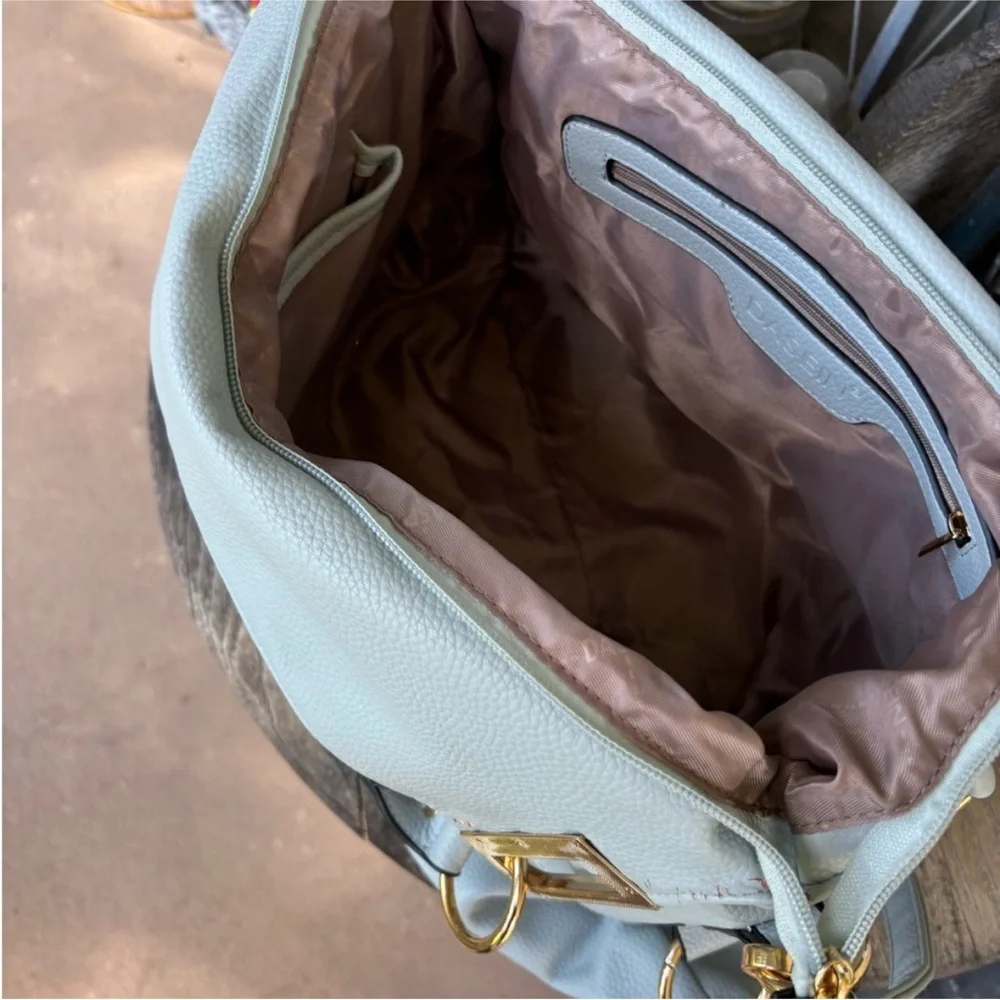 Dasein Crystal Trimmed‎ Pebbled Vegan Leather Satchel